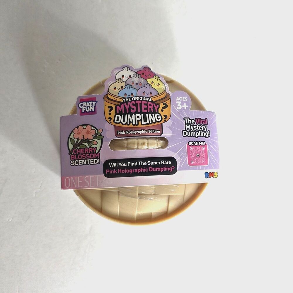 Crazy Fun Squishy Mystery Dumpling Fidget Toy Blind Box Pink Holographic Edition